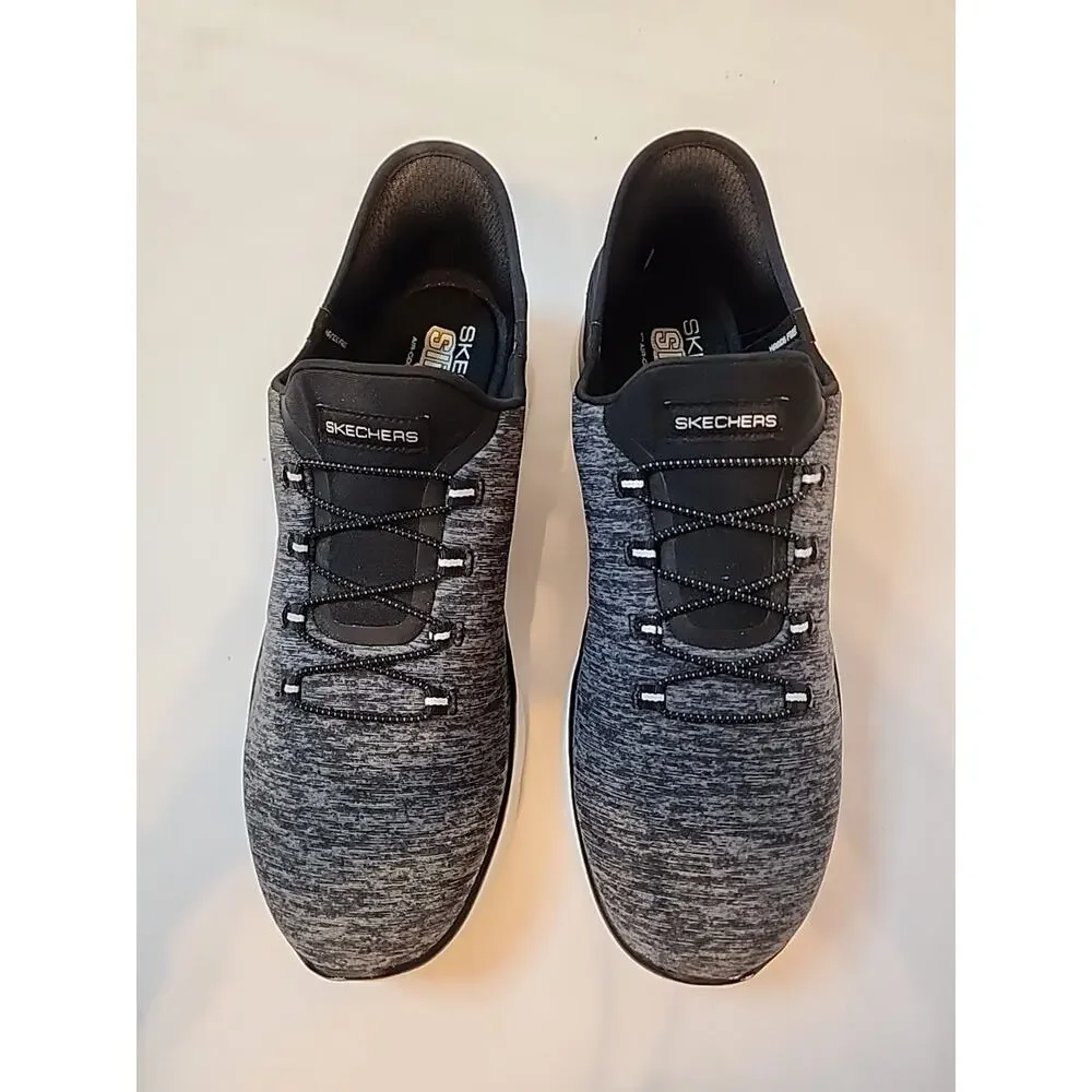 Skechers Slip Ins Shoes Women's 11 Black Gray Slip On Walking Athletic Sneakers